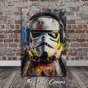 Graffiti Stormtrooper Canvas Art - Street Art Style Star Wars Wall Decor.