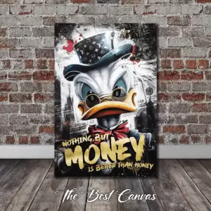 Scrooge McDuck Luxury Street Art Canvas - "Nothing But Money" Wall Decor.