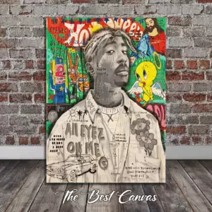 2 Pac All Eyez On Me Hip Hop Legend Poster - Modern Abstract Rapper Portrait.