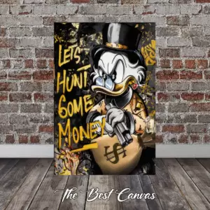 Scrooge McDuck "Let's Hunt Some Money" Canvas Art - Modern Street Style Pop Art.