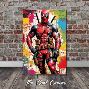 Deadpool Graffiti Wall Art - Modern Marvel Wall Art for Game Rooms