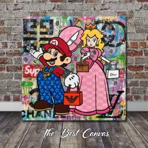 Mario and Princess Peach Pop Art