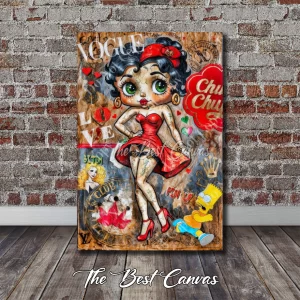 Tattooed Betty Boop & Bart Simpson - Unique Pop Art & Graffiti Style