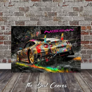 Nissan GTR Art Print: Street Racing Masterpiece