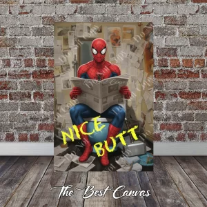 Spider-Man on the Toilet Art Print - "Nice Butt"