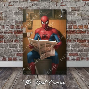 Unique Spiderman Wall Art for Superhero Fans - Spider-Man on the Toilet