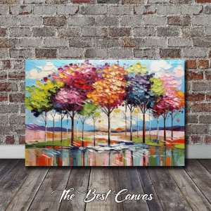 Rainbow Forest Art: Bright and Cheerful Printed Wall Decor