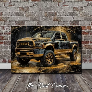 Dodge Ram Gold/Black Car Art