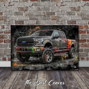 Ford F-150 Art: Vibrant Paint Splatter Design