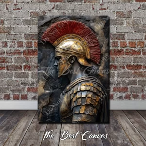 Roman Gladiator Bust Statue - Ancient Warrior Canvas Wall Art