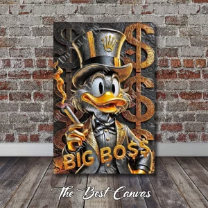 Scrooge McDuck Art: "BIG BOSS" Metal & Gold  Print #30