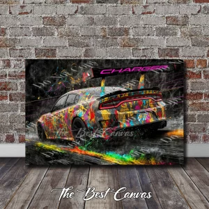Dodge Charger Performance - Abstract splatter paint art