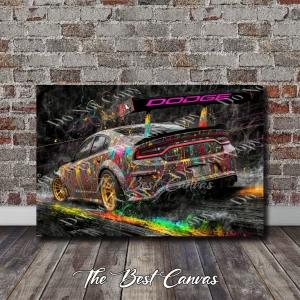 Dodge Charger Performance - Abstract splatter paint art