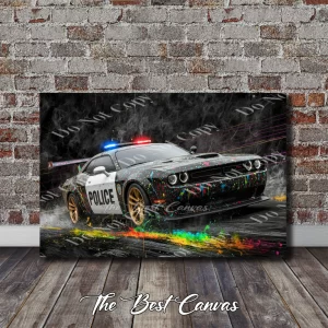 Dodge Charger Performance - Police Interceptor Front - Abstract splatter paint art