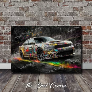 Dodge Charger Performance Front - Abstract splatter paint art