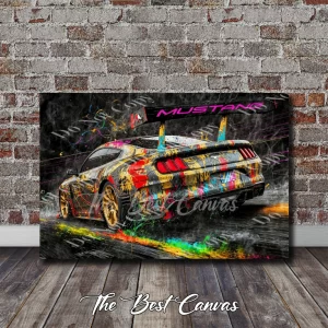 Ford Mustang Abstract splatter paint art
