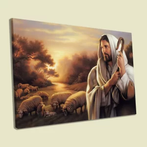 Jesus Christ as the Good Shepherd: Digital Art Print