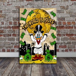 Scrooge McDuck Scarface Canvas Art - "The World Is Yours" Street Art