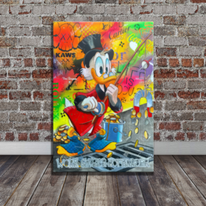 Scrooge McDuck Pop Art Canvas Print, Work Smarter Not Harder - Motivational Office Wall Decor
