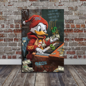 Scrooge McDuck Money Piano Canvas Art - Urban Street Style Graffiti Wall Decor