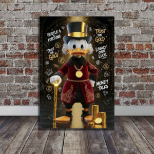 Scrooge McDuck Canvas Art - Hustle and Fortune Motivational Wall Decor