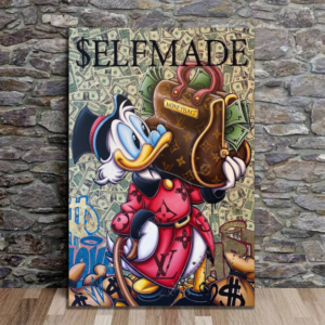 Scrooge McDuck "Self Made" Canvas Art – Luxury Hypebeast Wall Decor
